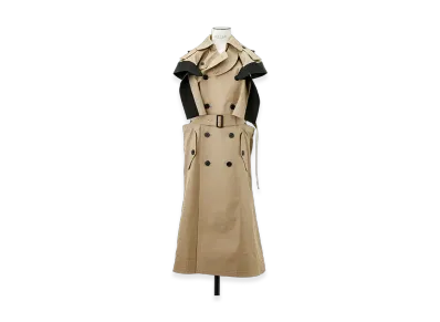 sacai Double-Faced Silk Cotton x Gabardine Dress "Beige/Black"