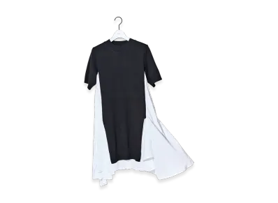 sacai Cotton Poplin x Knit Dress "Black/Off White"