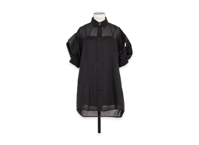 sacai High Twist Voile x Nylon Twill Dress "Black"