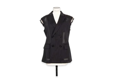 sacai High Twist Voile Vest "Black"