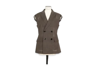 sacai High Twist Voile Vest "Brown"