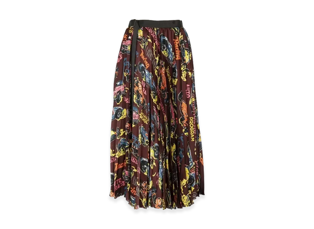 sacai Car Race / Tropical Print Skirt "Bordeaux"