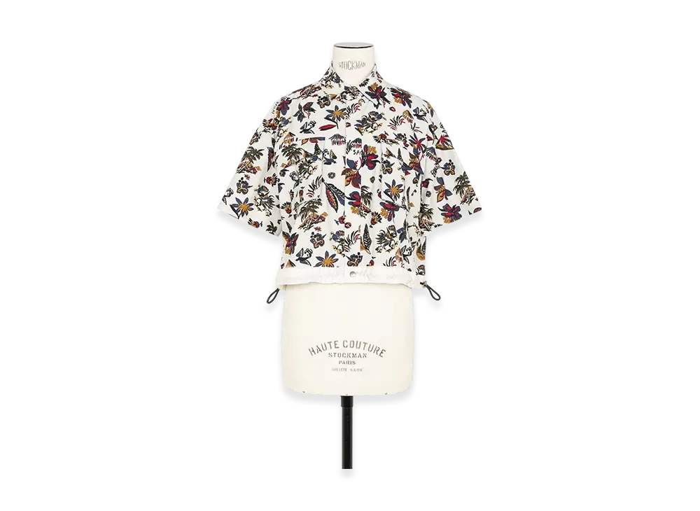 sacai Car Race / Tropical Print Shirt "Ivory"
