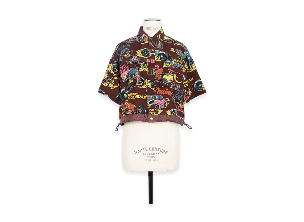 sacai Car Race / Tropical Print Shirt "Bordeaux"