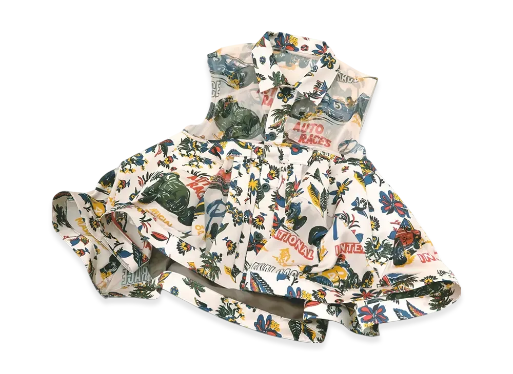 sacai Car Race / Tropical Print Shirt "Ivory"