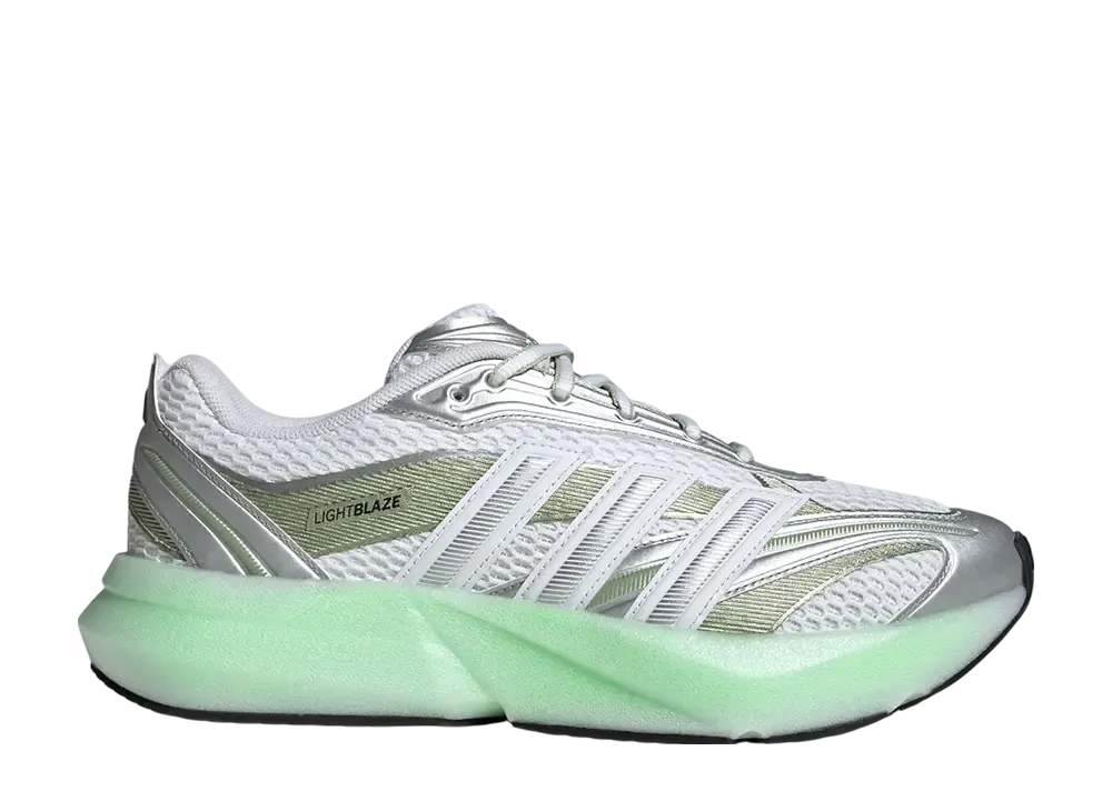 adidas Women's Lightblaze Glow "Cloud White/Silver Metallic/Magic Lime Met"
