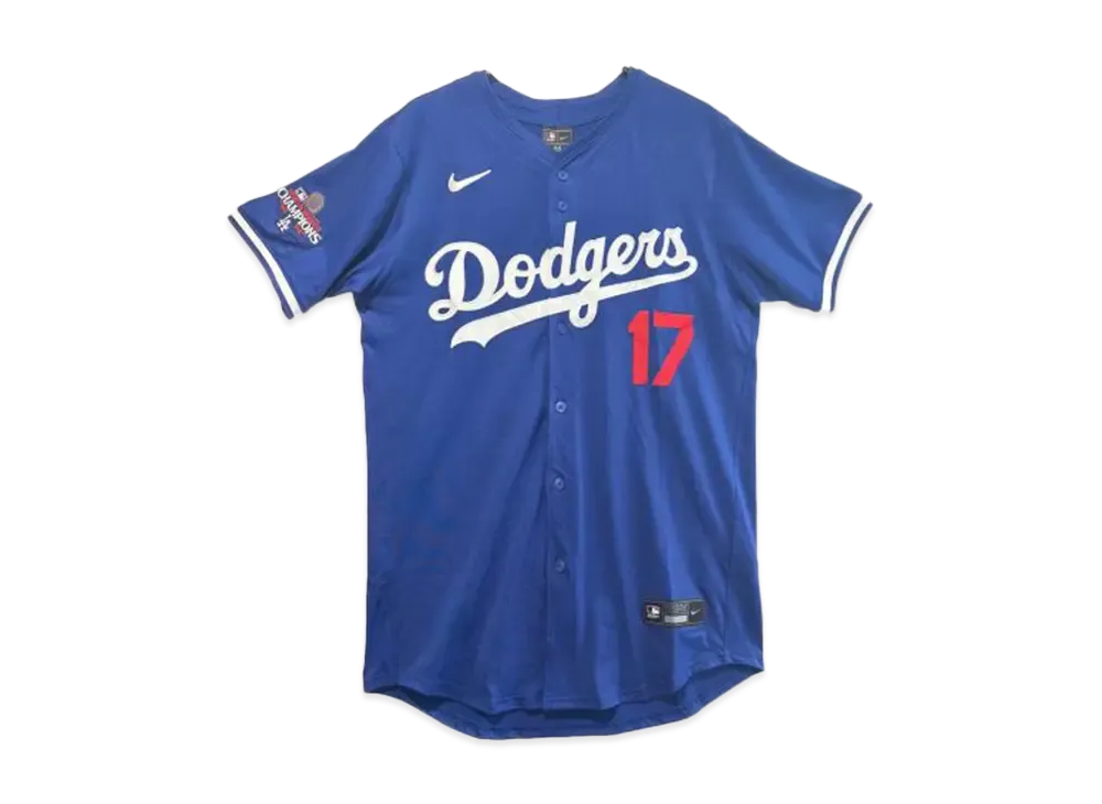 MLB Nike Dodgers Shohei Ohtani Elite Jersey Alternate 2 "Blue" (World Series Patch)