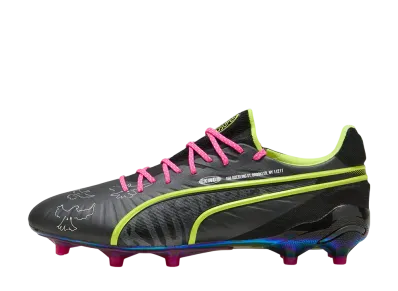 KidSuper × Puma King Ultimate FG/AG "Puma Black/Electric Lime/Strong Gray/Ravish/Puma White"
