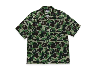 A BATHING APE ABC Camo Open Collar SS Shirts "Green"