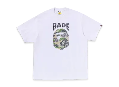 A BATHING APE ABC Camo Hand Draw Ape Head Relaxed Fit Tee "White"