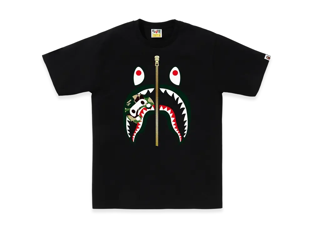 A BATHING APE ABC Camo Milo Shark Tee "Black/Green"