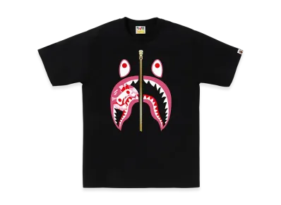 A BATHING APE ABC Camo Milo Shark Tee "Black/Pink"