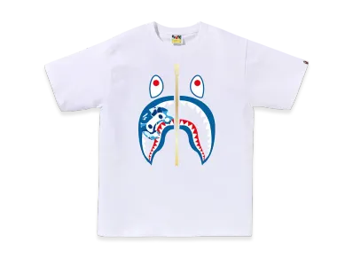 A BATHING APE ABC Camo Milo Shark Tee "White/Blue"