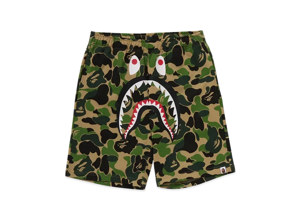 A BATHING APE ABC Camo Shark Sweat Shorts "Green"