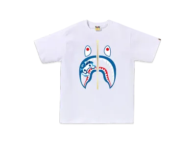 A BATHING APE ABC Camo Milo Shark Tee Kids "White/Blue"