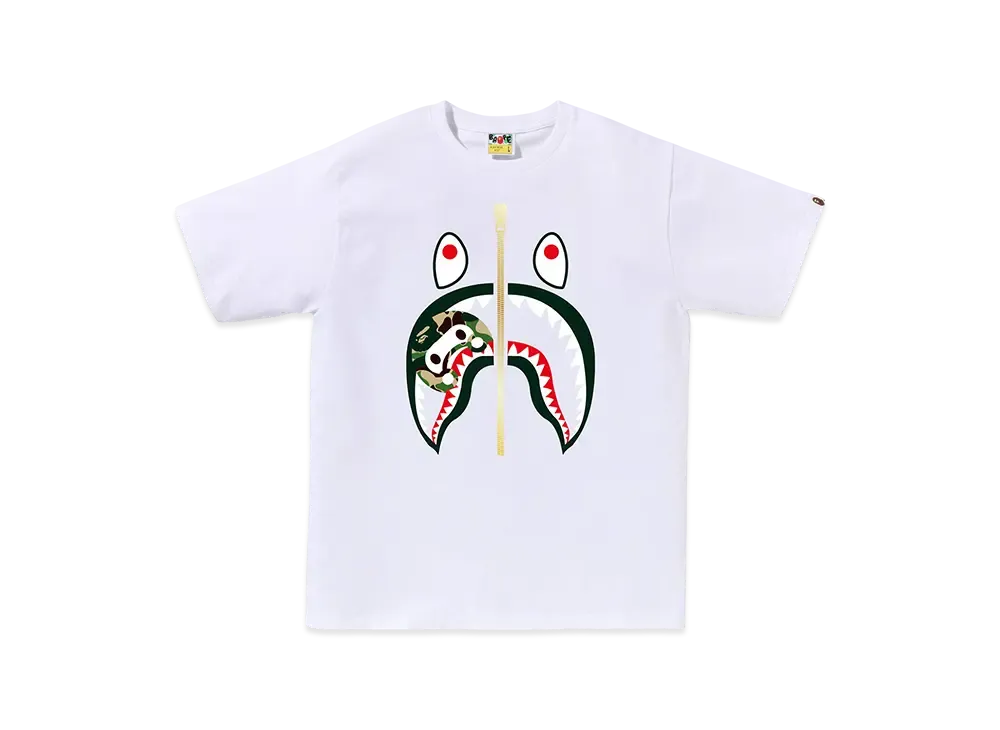 A BATHING APE ABC Camo Milo Shark Tee Kids "White/Green"