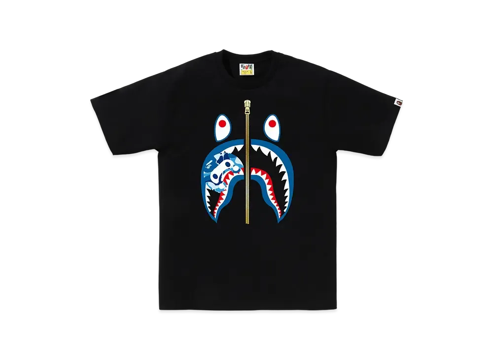 A BATHING APE ABC Camo Milo Shark Tee Junior "Black/Blue"