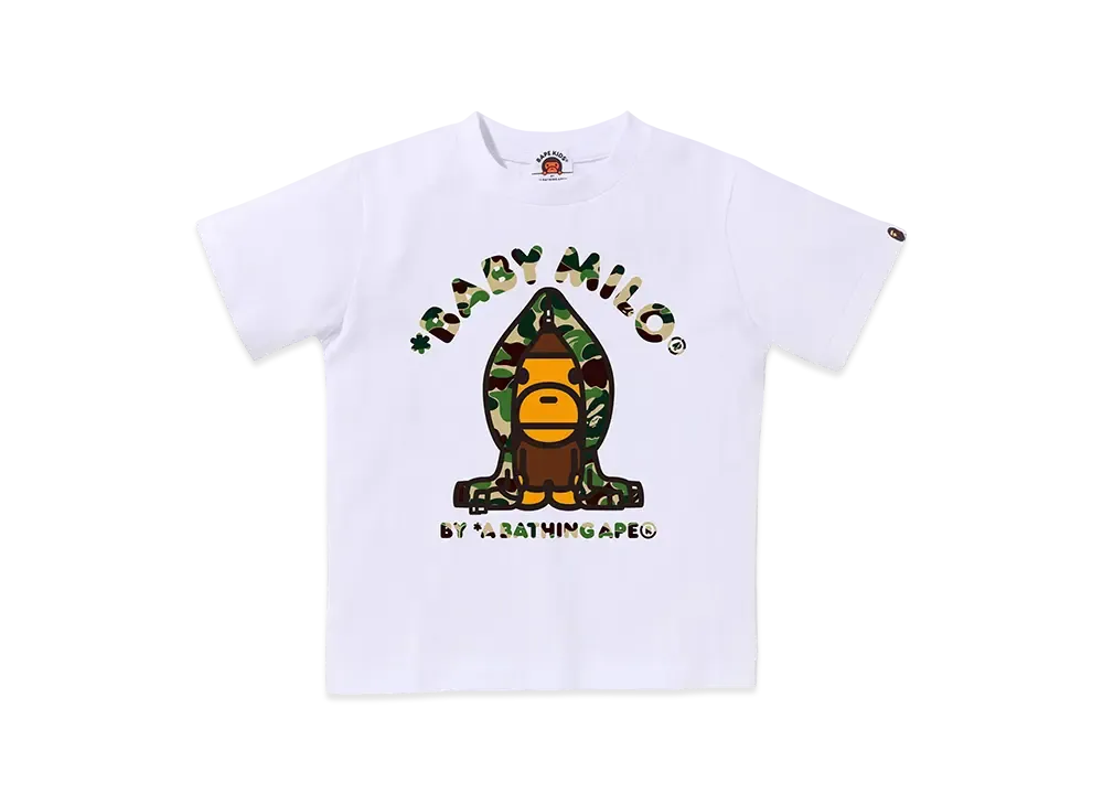 A BATHING APE ABC Camo Milo Hoodie Tee Kids "White/Green"