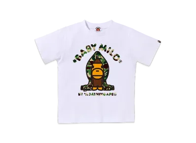 A BATHING APE ABC Camo Milo Hoodie Tee Kids "White/Green"