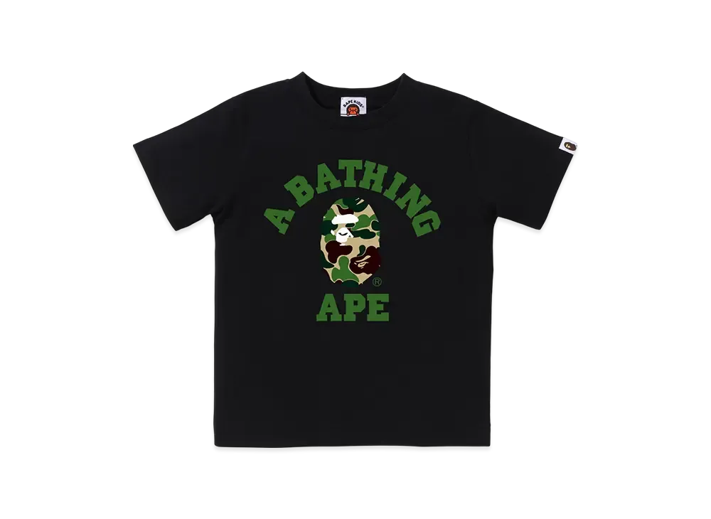 A BATHING APE ABC Camo College Tee Kids "Black/Green"