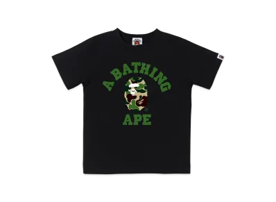 A BATHING APE ABC Camo College Tee Kids "Black/Green"