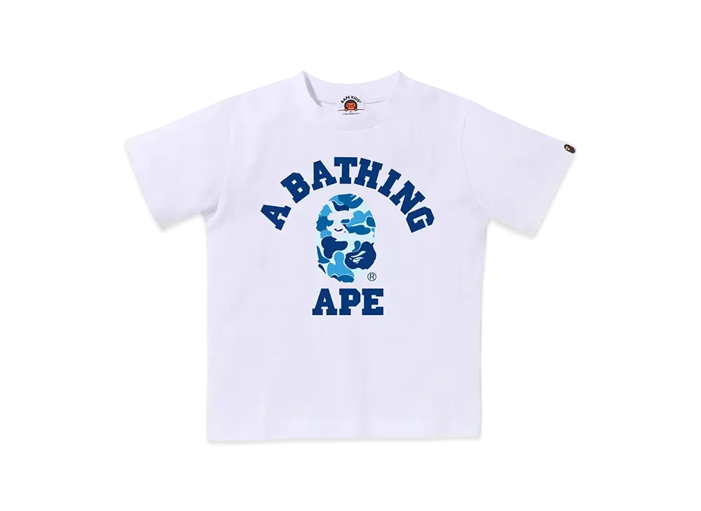A BATHING APE ABC Camo College Tee Kids "White/Blue"