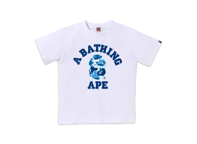 A BATHING APE ABC Camo College Tee Kids "White/Blue"