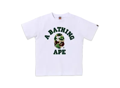 A BATHING APE ABC Camo College Tee Kids "White/Green"