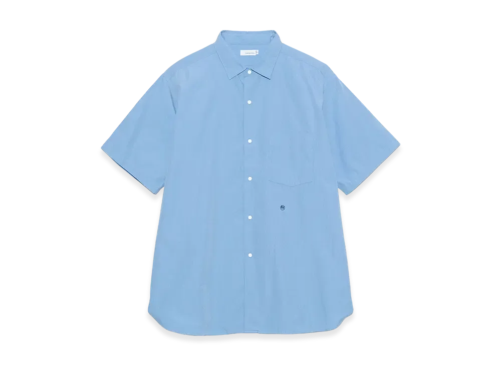 nanamica Regular Collar Wind S/S Shirt "Sax"