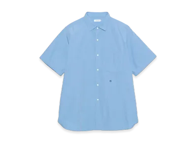 nanamica Regular Collar Wind S/S Shirt "Sax"
