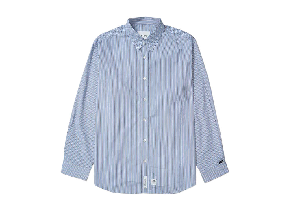 WTAPS BD 03 / LS / Cotton Broadcloth Textile Thomas Mason "Blue"