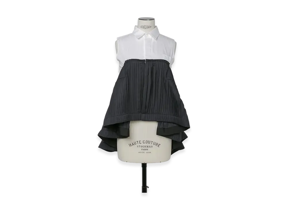 sacai Doeskin Mix Shirt "Black/Off White"