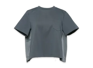 sacai Nylon Twill Mix Cotton Jersey T-Shirt "Blue Gray"