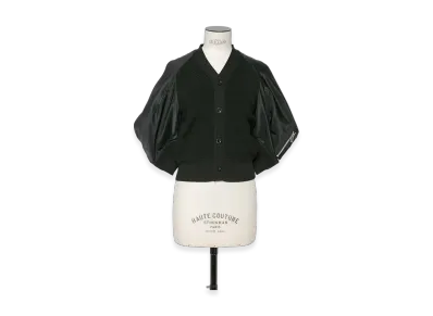 sacai Nylon Twill x Knit Cardigan "Black"