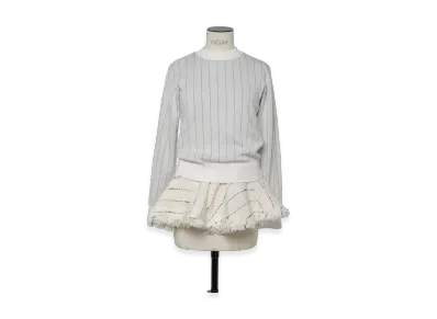 sacai Tweed x Knit Pullover "Off White"