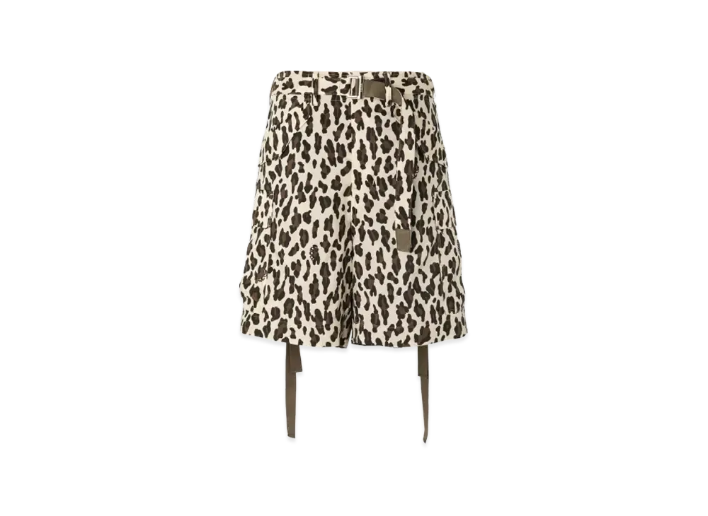 sacai Leopard Print Shorts "Ecru"