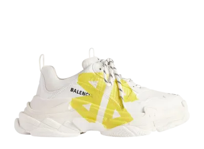 バレンシアガ トリプルS テープ タイプ スニーカー "ホワイト/イエロー"