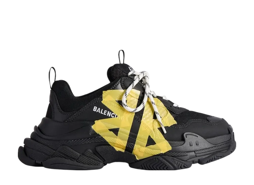 バレンシアガ トリプルS テープ タイプ スニーカー "ブラック/イエロー"