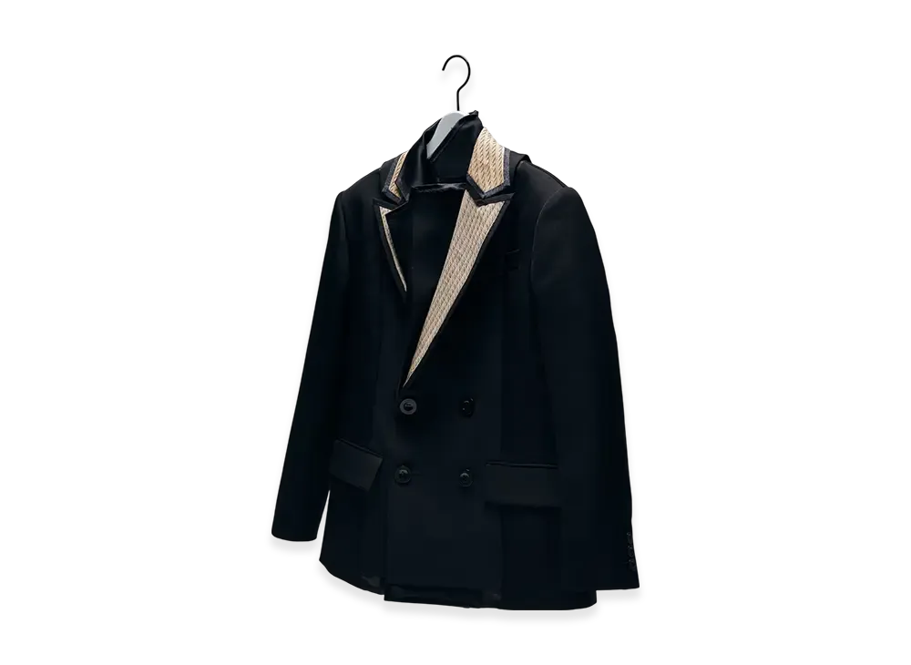 sacai Doeskin x Double-Faced Silk Cotton Jacket "Black"