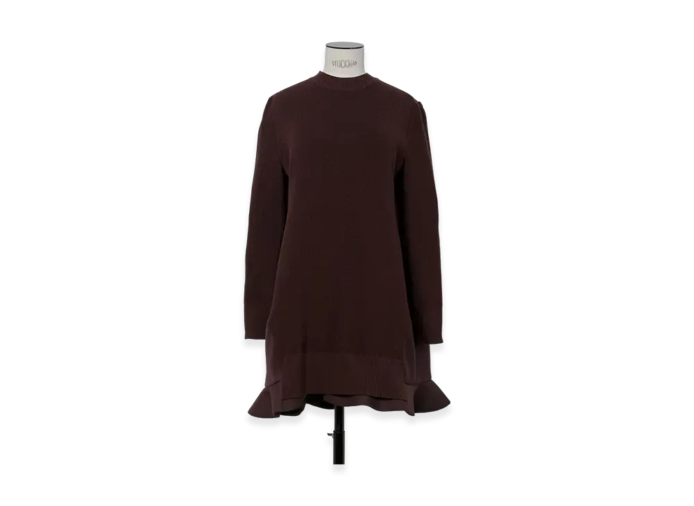 sacai Suiting Mix Knit Dress "Brown"