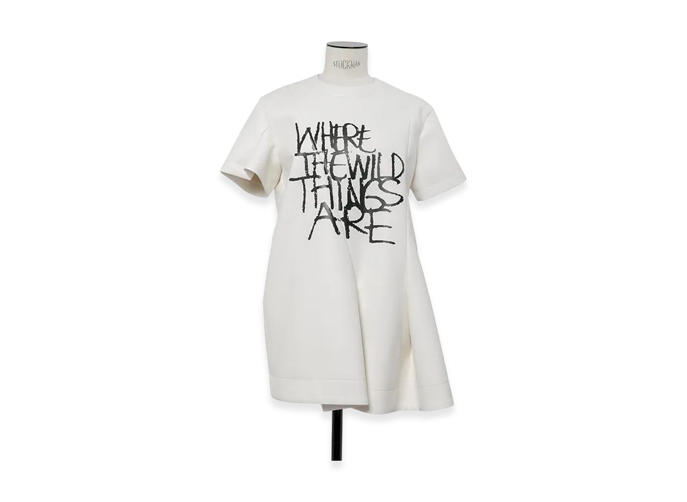 sacai WHERE THE WILD THINGS ARE Faux Leather Dress "Off White"