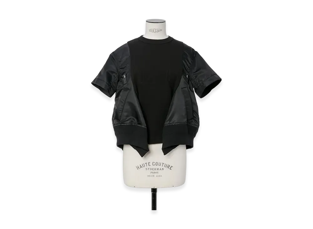 sacai Nylon Twill x Cotton Jersey T-Shirt "Black"