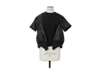 sacai Nylon Twill x Cotton Jersey T-Shirt "Black"
