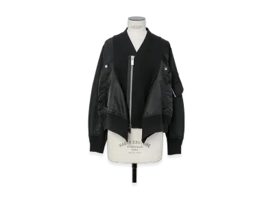 sacai Nylon Twill x Knit Cardigan "Black"