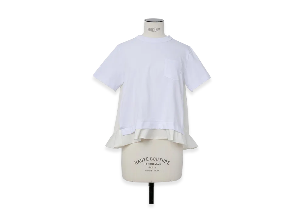 sacai Nylon Twill x Cotton Jersey T-Shirt "White"