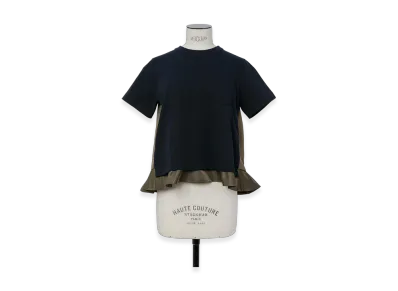 sacai Nylon Twill x Cotton Jersey T-Shirt "Navy/Dark Khaki"