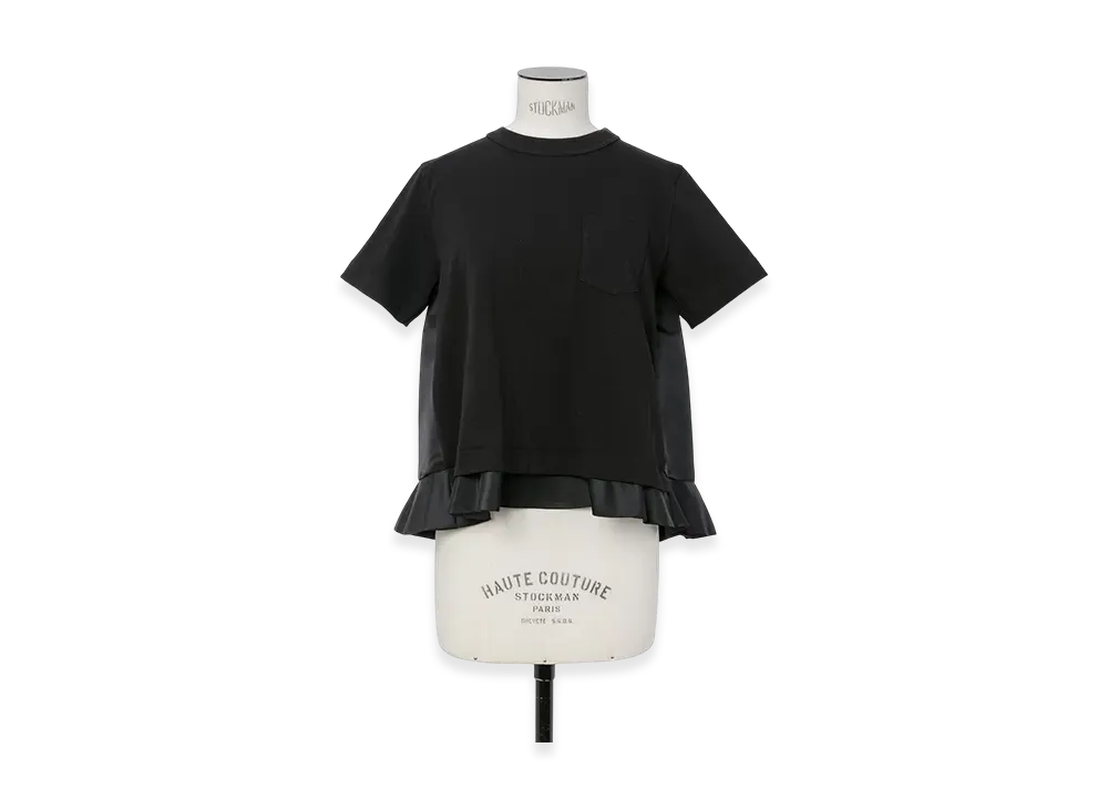 sacai Nylon Twill x Cotton Jersey T-Shirt "Black"