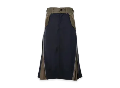 sacai Suiting Mix Skirt "Navy/Dark Khaki"