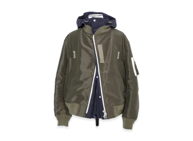 sacai Nylon Twill x Grosgrain Blouson "Dark Khaki/Navy"