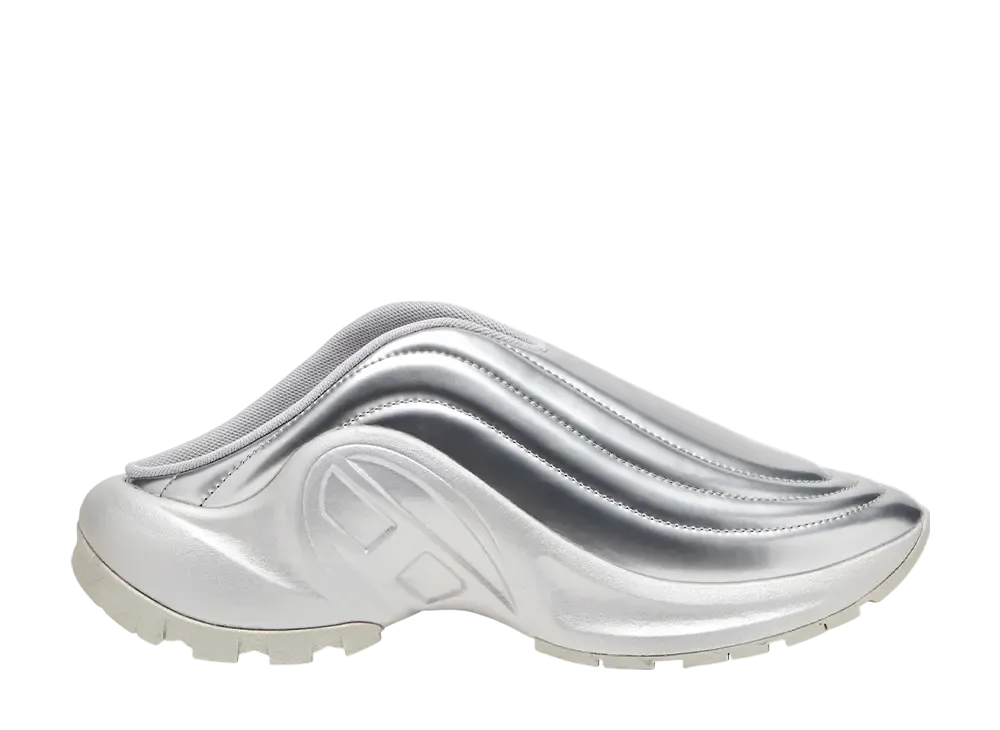 【DIESEL】S-D-Runner Mule X Women's S-D-Runner-Metallic mules | Silver | Diesel